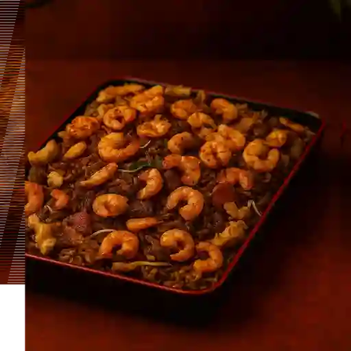 1/2 Caja de arroz especial 4 carnes.