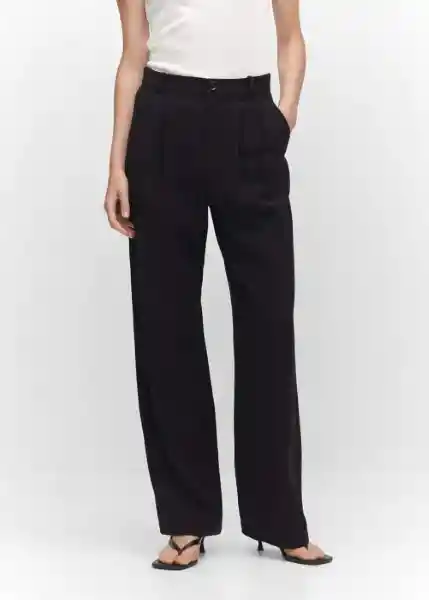 Pantalón Fiby Negro Talla 32 Mujer Mango