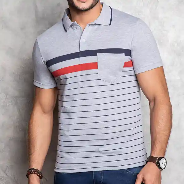Croydon Polo Arnak Para Hombre Color Gris Talla M