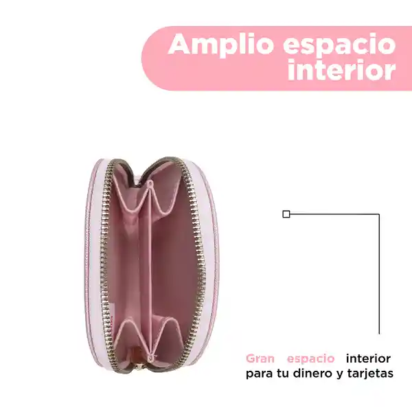 Monedero Semicirculo Liso Rosa Miniso