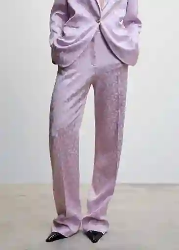 Pantalón Topete Malva Talla 44 Mujer Mango