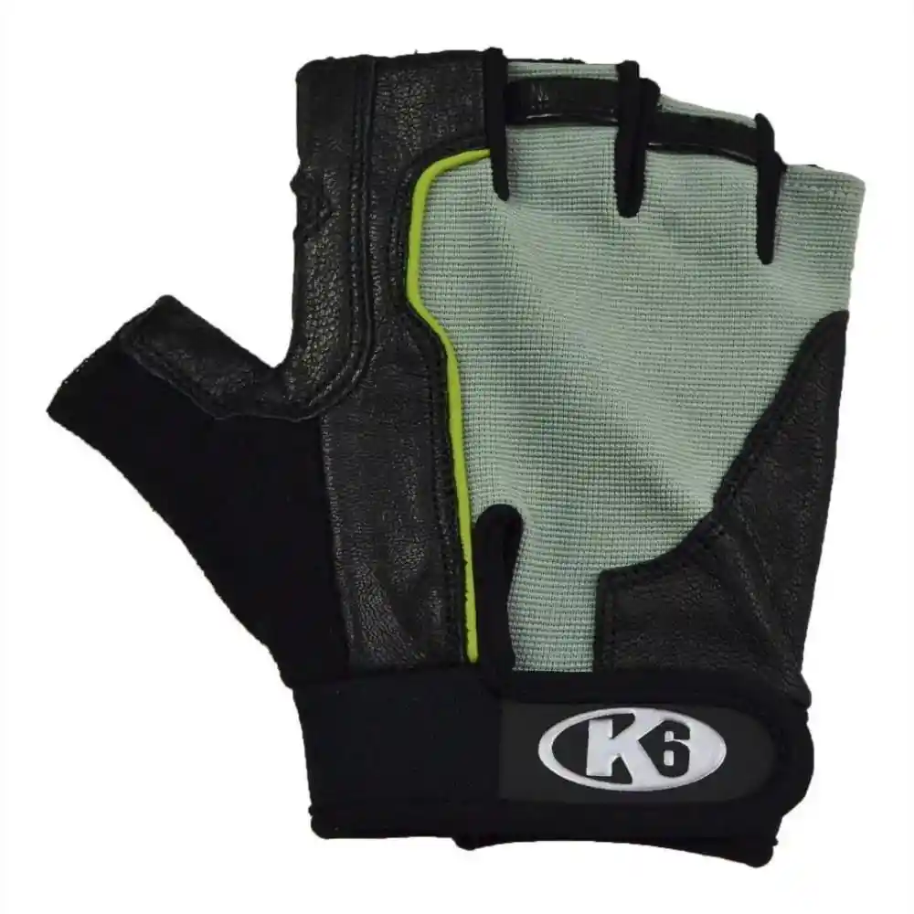 K6 Guantes Para Gimnasio De Cuero Gym Ice Fusion Verde Talla S