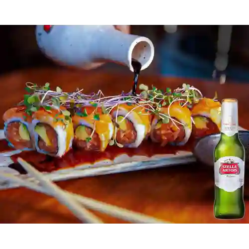 Combo Roll Doppio Salmone + Stella Artois Bot. 330ml