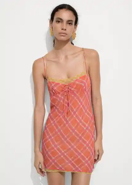 Vestido Vera Naranja Talla S Mujer Mango