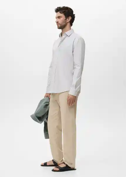 Camisa Playr Khaki Talla M Hombre Mango