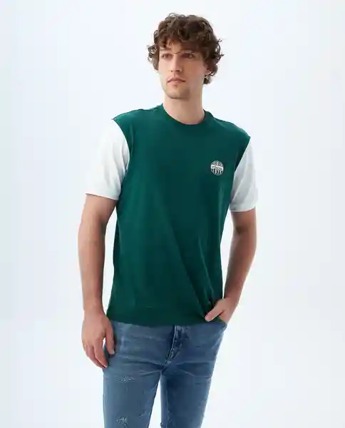 Camiseta Hombre Verde Talla M 849F009 Americanino