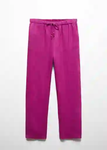 Pantalón Linen Fucsia Talla S Mujer Mango