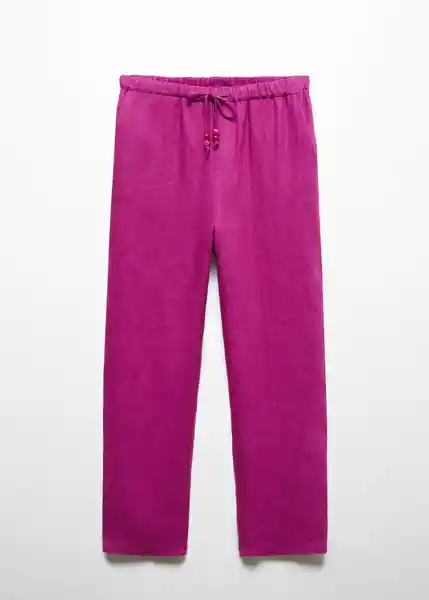 Pantalón Linen Fucsia Talla S Mujer Mango