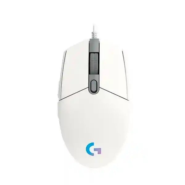 Logitech G Mouse Gamer G203 Blanco Lightsync