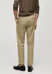 Pantalón Dublino Khaki Talla 40 Hombre Mango