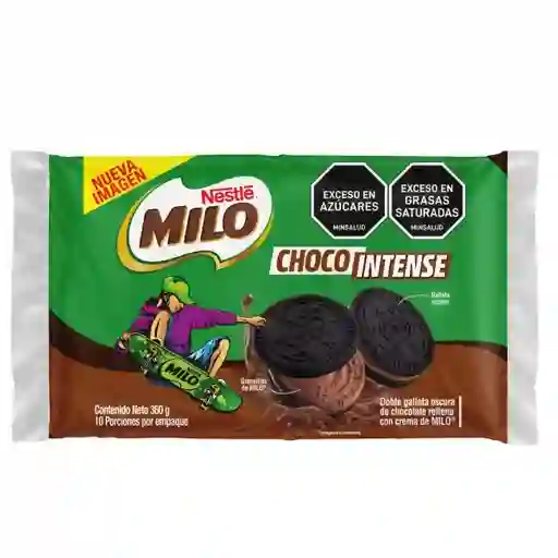 Galletas de chocolate MILO Choco Intense rellenas con crema 10 Unds x 360g