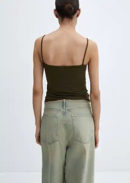 Top Bacara Khaki Talla M Mujer Mango