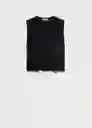 Camiseta Viri Negro Talla XS Mujer Mango