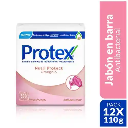 Jabón Antibacterial Protex Omega 3 barra 12x110g