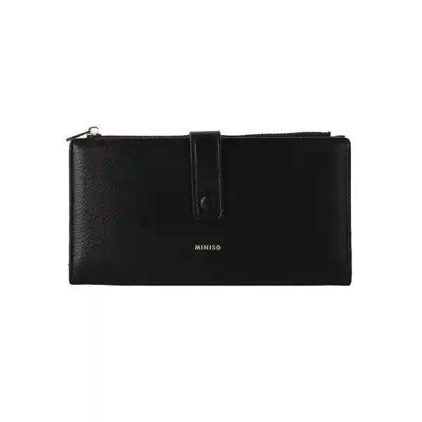 Cartera Larga Para Mujer Negro Serie Miniso