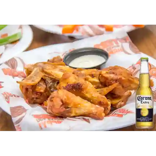 Combo Hooters Daytona Beach Wings + Corona Bot. 355ml
