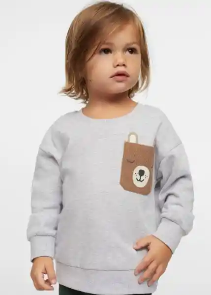 Sudadera Bolsillo Gris Medio Vigore Talla 70 Niños Mango