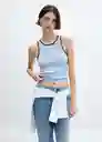 Top Tropez-H Azul Talla S Mujer Mango