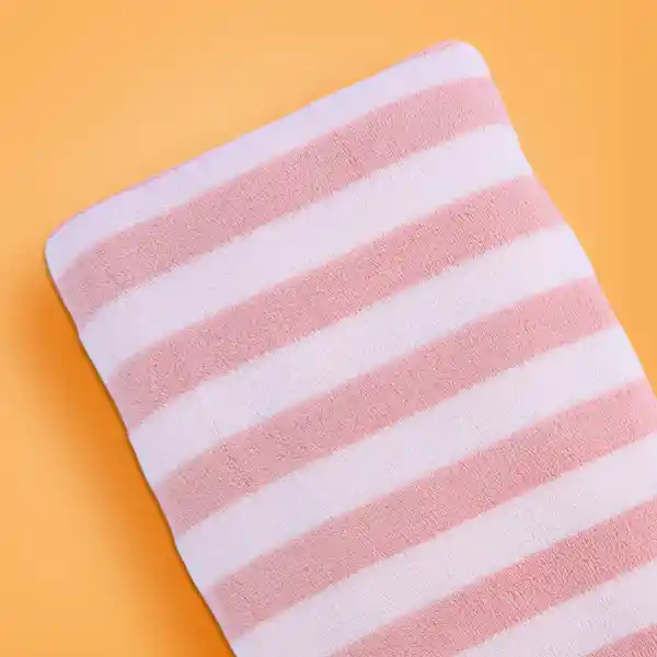 Toalla de Baño Rayada Serie Rosa Miniso
