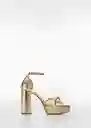 Sandalias Verti Oro Talla 38 Mujer Mango
