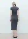 Vestido Carrot Gris Talla S Mujer Mango