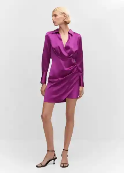 Vestido Pesto Morado Talla XS Mujer Mango