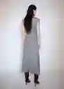 Vestido Basilo Gris Talla M Mujer Mango