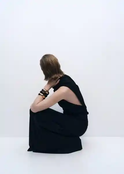 Vestido Enya Negro Talla M Mujer Mango