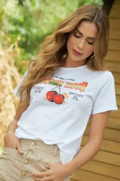 Camiseta Cherry Color Blanco Talla L Ragged