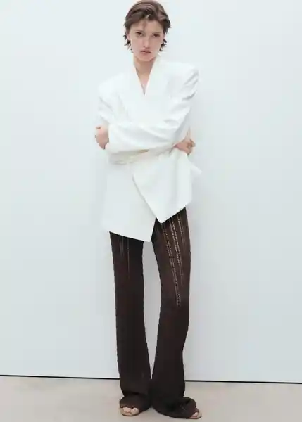 Pantalón Magnolia Chocolate Talla M Mujer Mango