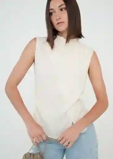 Camisa Juno Mujer Crudo Novia Claro Talla L 519g328 Naf Naf