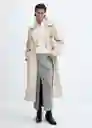 Gabardina Trench Angela Piedra Talla 27 Mujer Mango