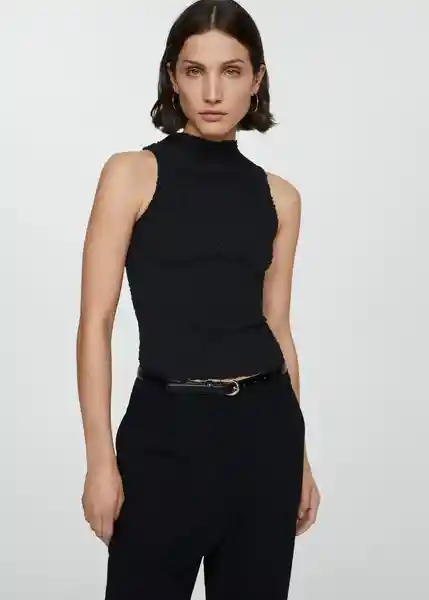 Top Acai Negro Talla S Mujer Mango