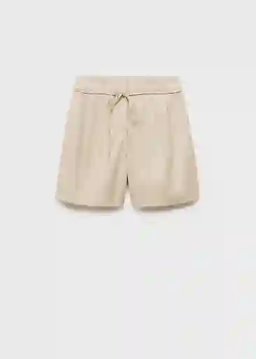 Short Paulo Beige Talla 44 Mujer Mango