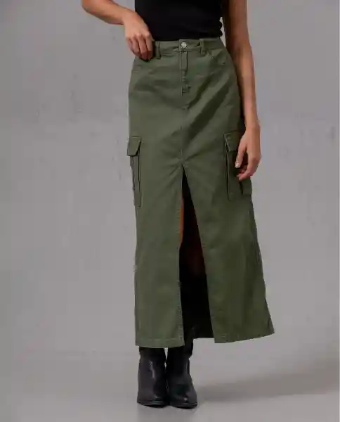 Falda Cargo Mujer Verde Olivino Oscuro Talla 6 74953 Rifle