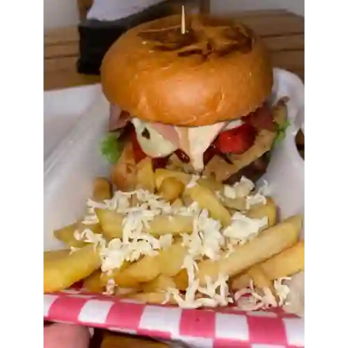 Hamburguesa Doble Carne + Papas Fritas