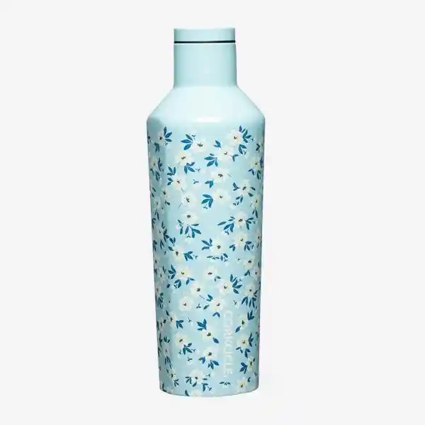 Corkcicle Botella Canteen Floral Azul 16 Oz