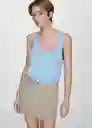 Top Bobar Celeste Talla XS Mujer Mango