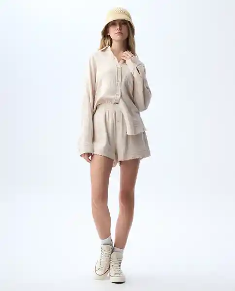 Short Mujer Beige Talla 8 651G001_BEI141209 Americanino