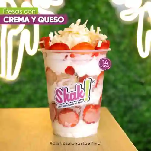 Fresas con Crema, Queso y Helado