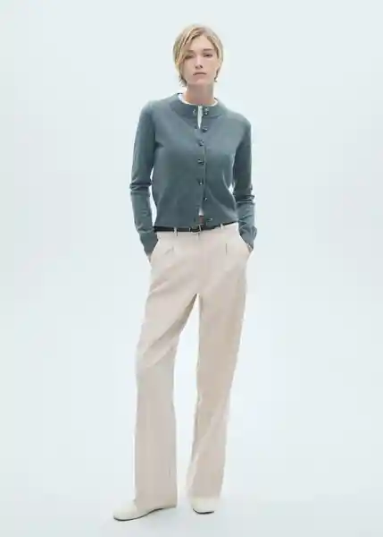 Pantalón Wanda Beige Talla 36 Mujer Mango