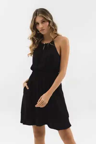 Ragged Vestido Halston Color Negro Talla XS