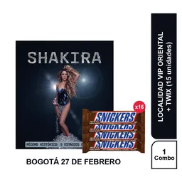 Combo Concierto Shakira Bogotá Oriental + Snickers