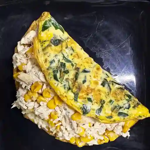 Omelette De Espinaca Y Pollo