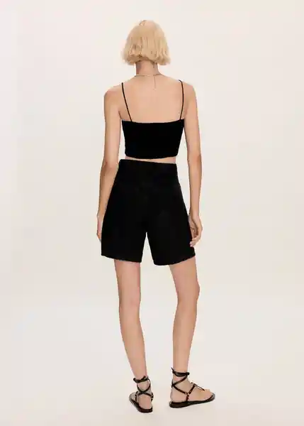 Short Marina Tejano Negro Talla 36 Mujer Mango