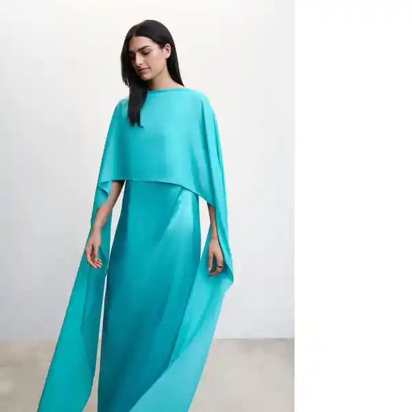 Vestido Kala-A Turquesa Talla L Mujer Mango