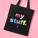 Bolso de Compras Arcoiris my Stuff Negro Miniso