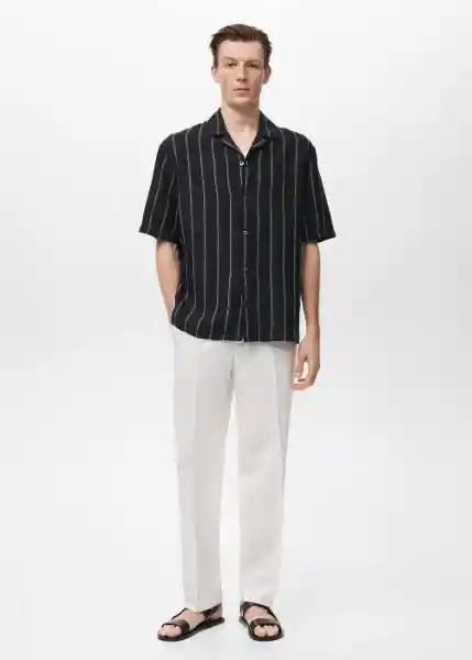 Camisa Formen Negro Talla L Hombre Mango
