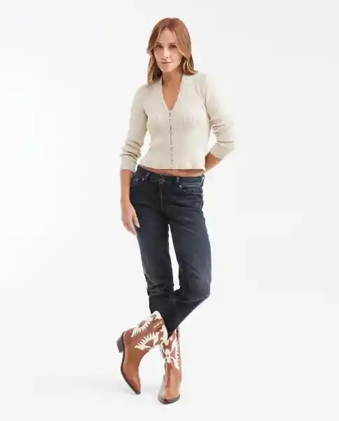 Cardigan Tejido Rib Caqui Fango Medio Talla S Chevignon