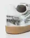 Tenis Cortos Silver Gris Plata Claro Talla 40 Chevignon